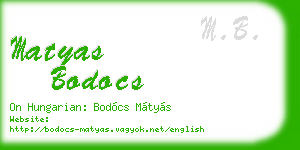 matyas bodocs business card